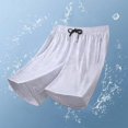 thumbnail image 2 of Besolor Mens Shorts Summer Lightweight Breathable Thin Workout Running Elastic Waist Drawstring Shorts with Pockets(X-Small,White), 2 of 7