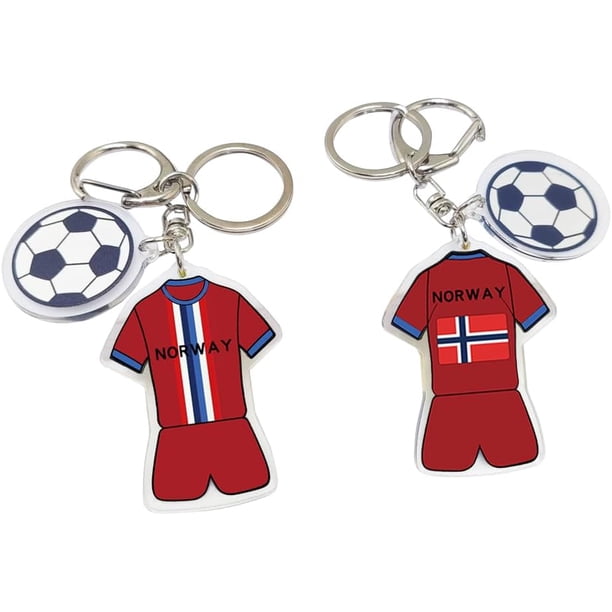 Yanonmyfd2026 World Cup Soccer Keychain - World Cup Pride Accessory, Football Fan Gift & Souvenir (2PCS),Norway