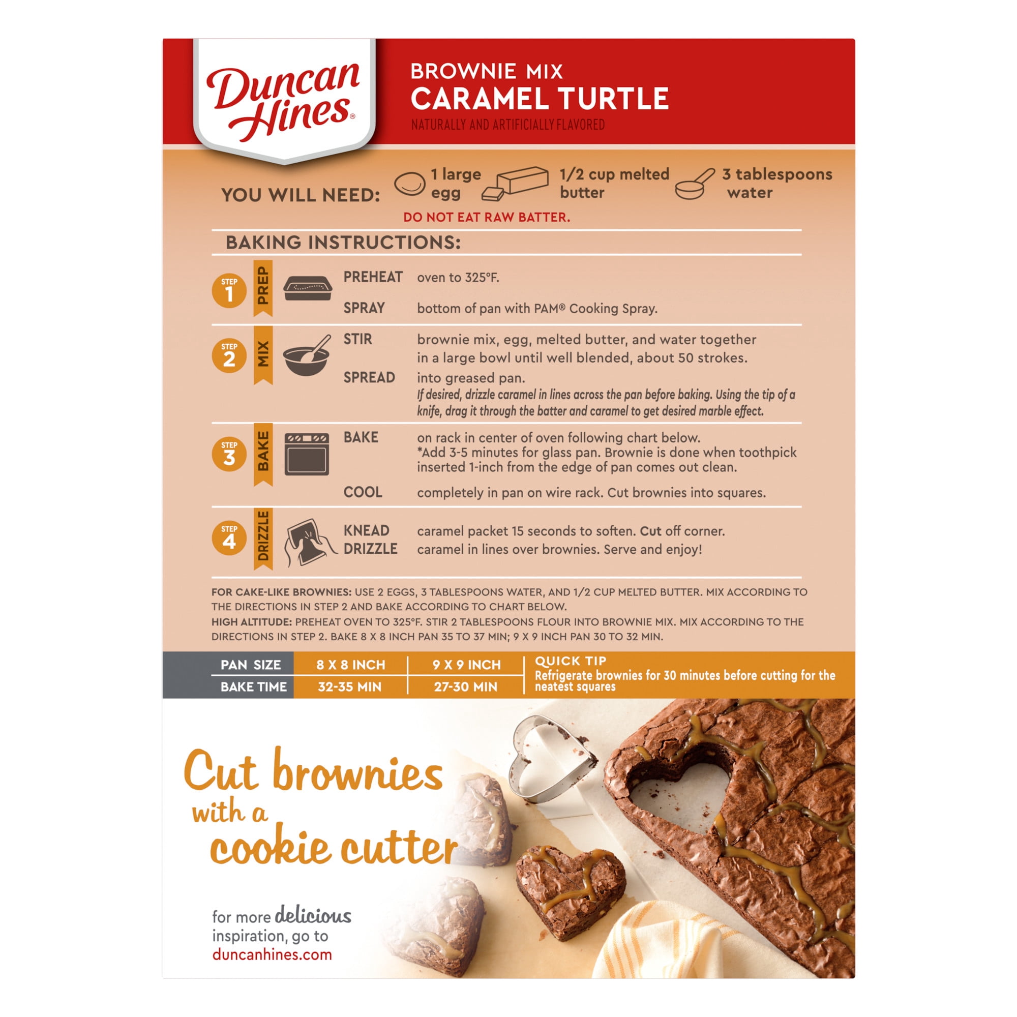 Duncan Hines Signature Caramel Turtle Brownie Mix, 16.7 oz.