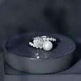 thumbnail image 6 of Rosec Jewels Genuine Pearl Moissanite Toi Et Moi Engagement Ring - Statement Ring - AAA Quality - with Jewelry Box, 18K White Gold, US 11.50, 6 of 9