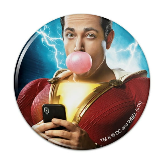 Shazam! Movie Bubblegum Poster Kitchen Refrigerator Locker Button Magnet