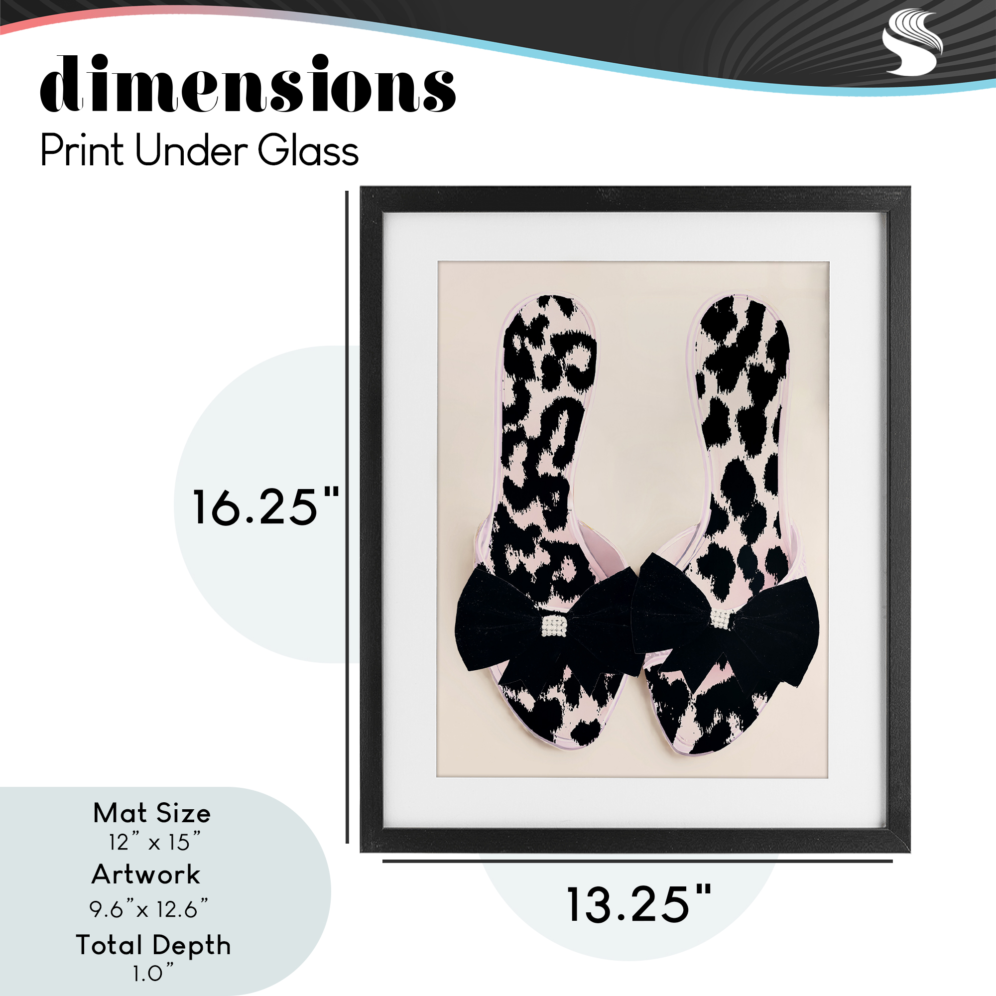 Cat Walk Spotted Shoes Black Framed Print Under Glass, design by Annabelle Hall