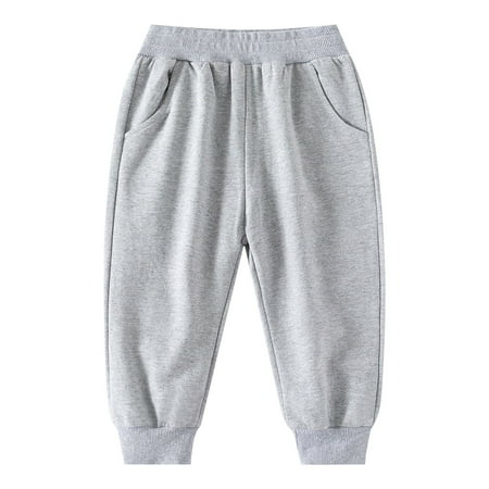 

Fdrone Jogging Pants Toddler Boys Autumn and Winter Solid Color Elastic Waistband Drawstring Pants With Pockets for Daily School Wear Soft and Comfortable Children s Pants