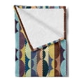 thumbnail image 2 of Retro Soft Flannel Fleece Throw Blanket, Composition of Vertically Aligned Colorful and Polka Dotted Circles and Stripes, Cozy Plush for Indoor and Outdoor Use, 50" x 70", Multicolor, by Ambesonne, 2 of 5