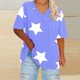 thumbnail image 3 of Camisetas de Verano de las Mujeres de Manga Corta con Cuello en V de Gran Tamaño Camiseta Deportiva Sólida, Base Cómoda Casual, 3 of 4