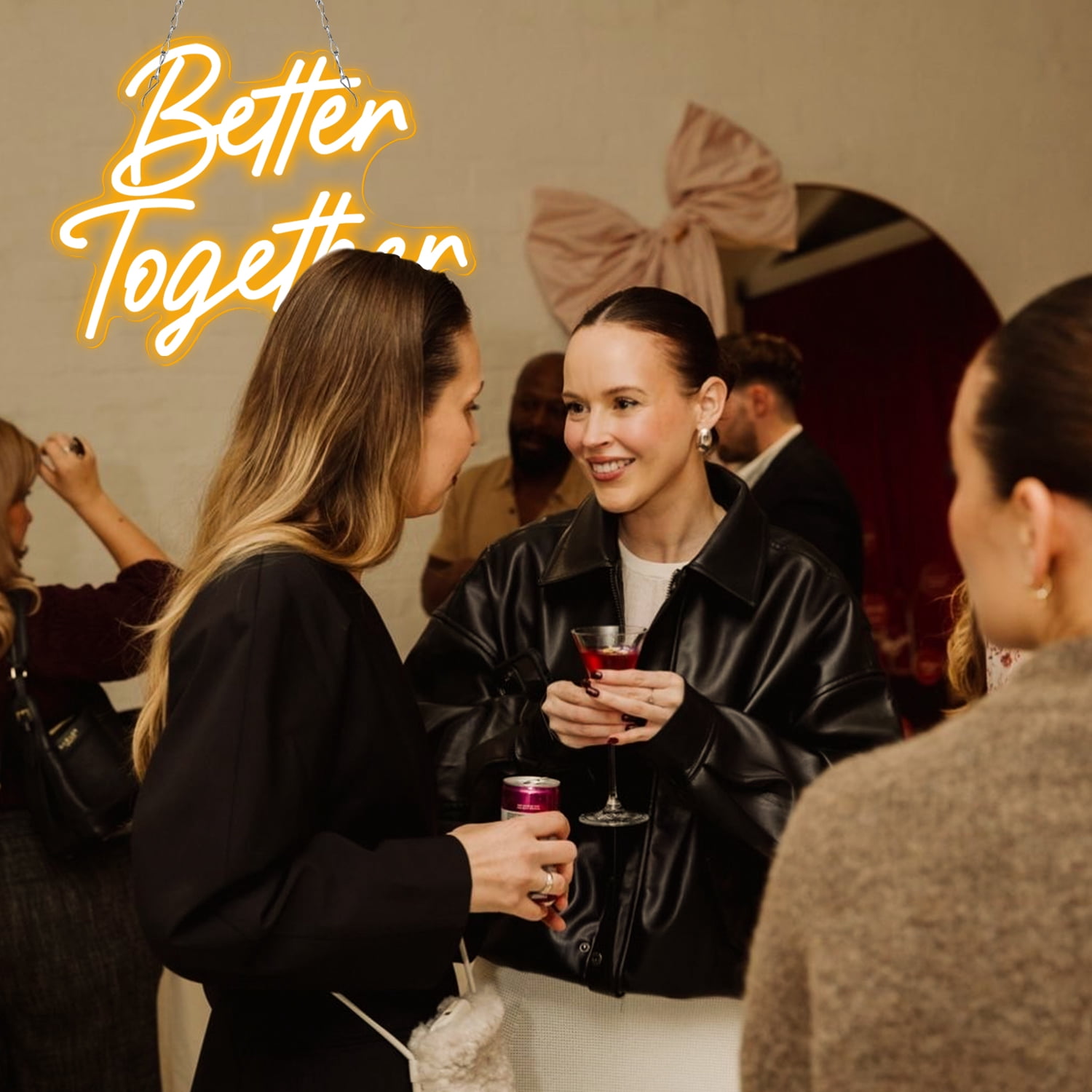 Better Together Neon Sign LED Warm White Dimmable Wall Light USB Powered Acrylic Backboard Hanging Light for Wedding Home Decor