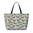 thumbnail image 2 of Naloa Dachshund Christmas Play Large Capacity Beach Bag, Waterproof Sandproof Beach Swim Pool Bag Tote Bag for Women, 2 of 7