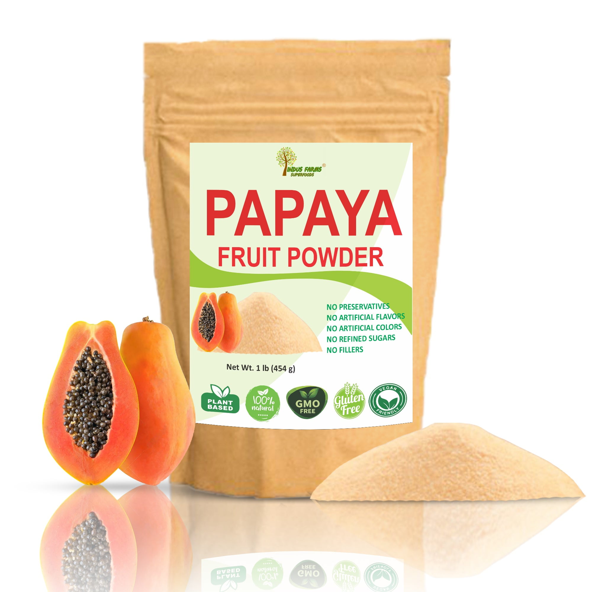 Indus Farms 100 Natural Papaya Fruit Powder, GMOFree, No Refined