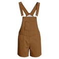 thumbnail image 5 of Overall Shorts for Men Stretchy Solid Color Romper Work Jumpsuits Coffee XXXXL, 5 of 6