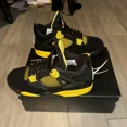 thumbnail image 3 of Ni - ke Air Jordan 4 Retro Thunder Black Yellow AJIV AJ4 DH6927 017 Men Shoe Size 10.5, 3 of 5