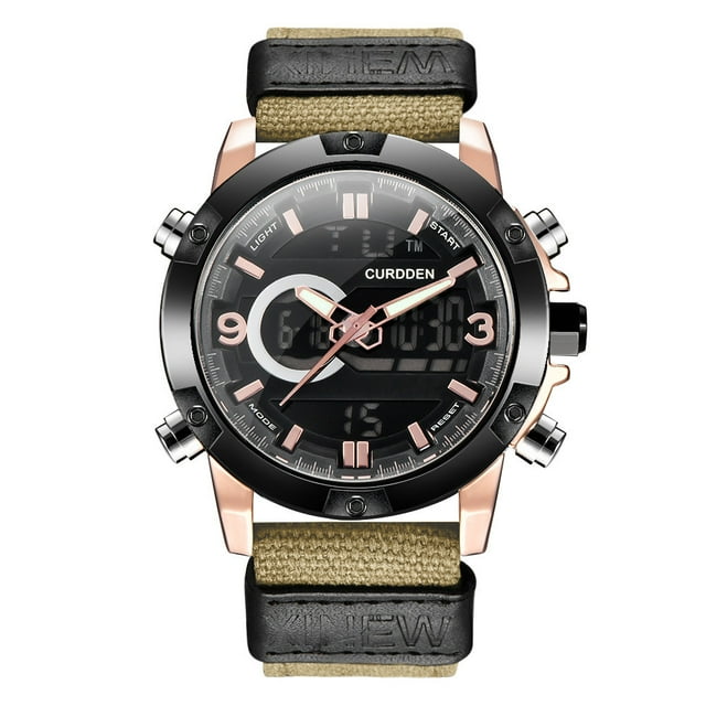 Iumwxz Montre de Sport Mode pour Hommes Quartz Numérique LED Montres Décontractées