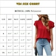 thumbnail image 3 of VDJ Women Blouse Ruffle Sleeve Fashion Summer Tops Casual Plain Color Red T Shirt Comfort Cool Tee Size L, 3 of 9