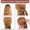 thumbnail image 4 of 200 Count U Shaped Brown Hair Pins, Metal Bottom Pins with Ball Tips for Women and Girls - Includes Storage Box, 4 of 5
