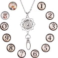 thumbnail image 6 of 1 Box 12 Styles Snap Button Lanyard ID Badge Lanyards Cute Colorful Imitation Birthstone Charms Badges Holder Stainless Steel Necklace Chain Breakaway ID Badge Lanyard for Holders Keys Gift, 6 of 9