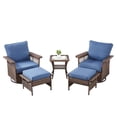 thumbnail image 2 of POCASSY 5 Pieces Patio Furniture Set, 5-inch Wide Armrest Swivel Rocking Patio Chairs and Outdoor Couch, Deep Seat Patio Set with Glass Top Coffee Table, Wicker Conversation Set for Outside in Blue, 2 of 12