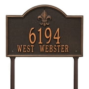 Personalized Whitehall Products Bayou Vista Standard Lawn House Numbers Plaque in Oil Rubbed Bronze