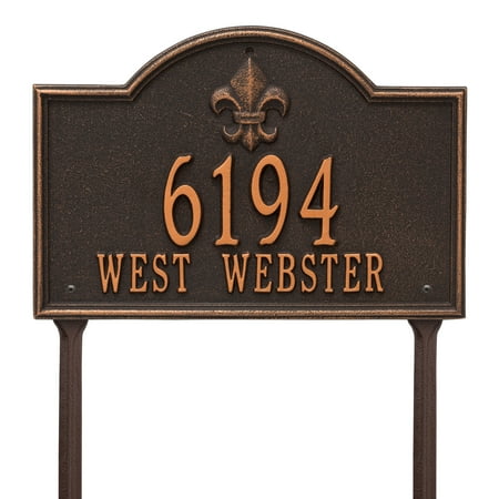 Personalized Whitehall Products Bayou Vista Standard Lawn House Numbers Plaque in Oil Rubbed Bronze