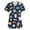 Blue, variant on Womens Scrub Tops Working Tops Cartoon Pattern V Neck Stretch Short Sleeve Tops
