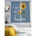 thumbnail image 3 of Semi Sheer Window Curtains 63 Inches Long, Haze Blue Sunshine Sunflower Rod Pocket Silky Chiffon Curtain Treatment Drapes for Kitchen, Living Room, Pastoral Bees Farmhouse Floral 52"x63", 2 Panels, 3 of 9