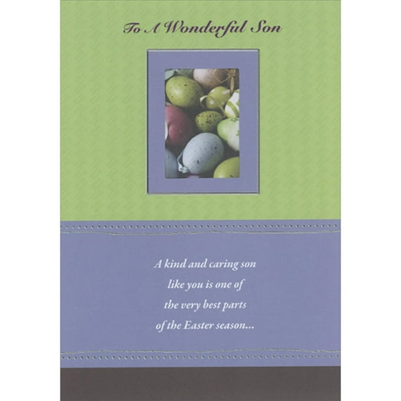 Designer Greetings A Kind and Caring Son Like You: Eggs in Die Cut Window Easter Card for Son