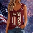 thumbnail image 4 of WEIWEN 250 Anniversary USA Shirt Women Sleeveless 4th of July Shirts Womens America Flag Tshirt 250th Patriotic Tee Tops , XL, 4 of 5