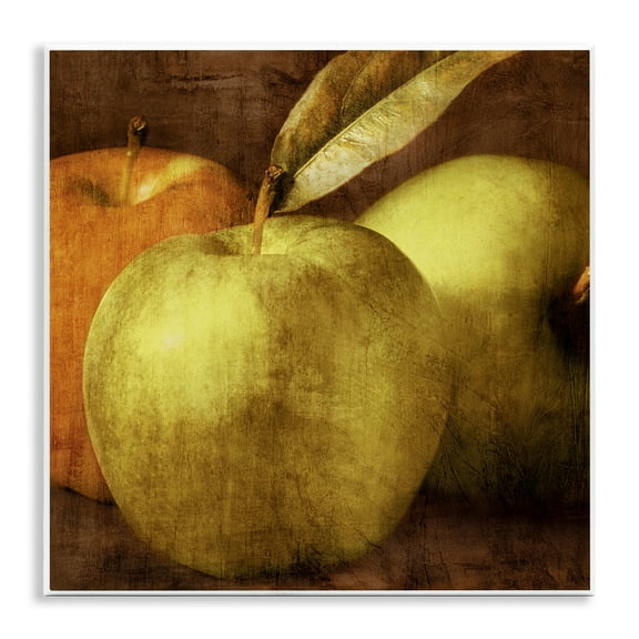 Stupell Industries Vintage Apples Close Up Food & Beverage Painting Unframed Art Print Wall Art, 12 x 12