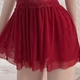 thumbnail image 3 of Camisón de encaje con cuello en V profundo para mujer, malla transparente transparente, ropa de dormir sin espalda, lencería para dormir, color rojo vino, talla libre 88,2?143,3 lb, 3 of 8