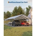 thumbnail image 6 of Metal Carport, Steel Carport 20x40x12 ft Heavy Duty Enclosed Outdoor Shelter - Vertical Roof, All-Weather Protection for Pickup Trucks Boats Tractors Vehicles, 6 of 6