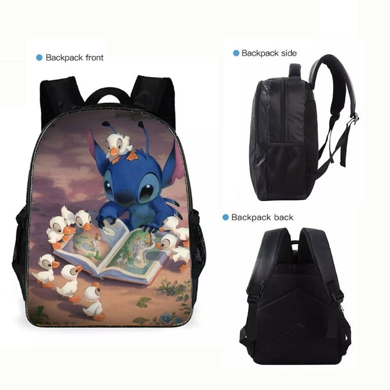 Disney Stitch Backpack 3pcs/Set Cartoon School Bags for Teenagers