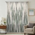 thumbnail image 2 of Sage Green Vintage Semi Sheer Curtains Drapes for Living Room,Bedroom,French Doors Window 45 Inches Long,Stripes Painting Retro Abstract Art Rod Pocket Chiffon Curtain Drapery Voile Draperies Panel, 2 of 8