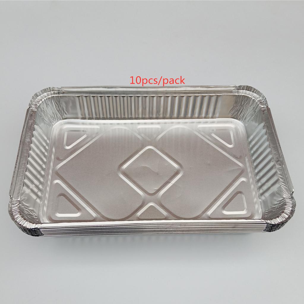 BBQ Drip Pans Aluminum Drip Pans Recyclable Thick, Geat to Grill Meat, Vegetables for BBQ Party, - 10Pcs_2200ml - image 2 of 9