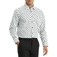 thumbnail image 4 of INSPIRE CHIC Inspired Polka Dots Pattern Shirt for Men's Long Sleeves Color Block Business Shirts L White, 4 of 6