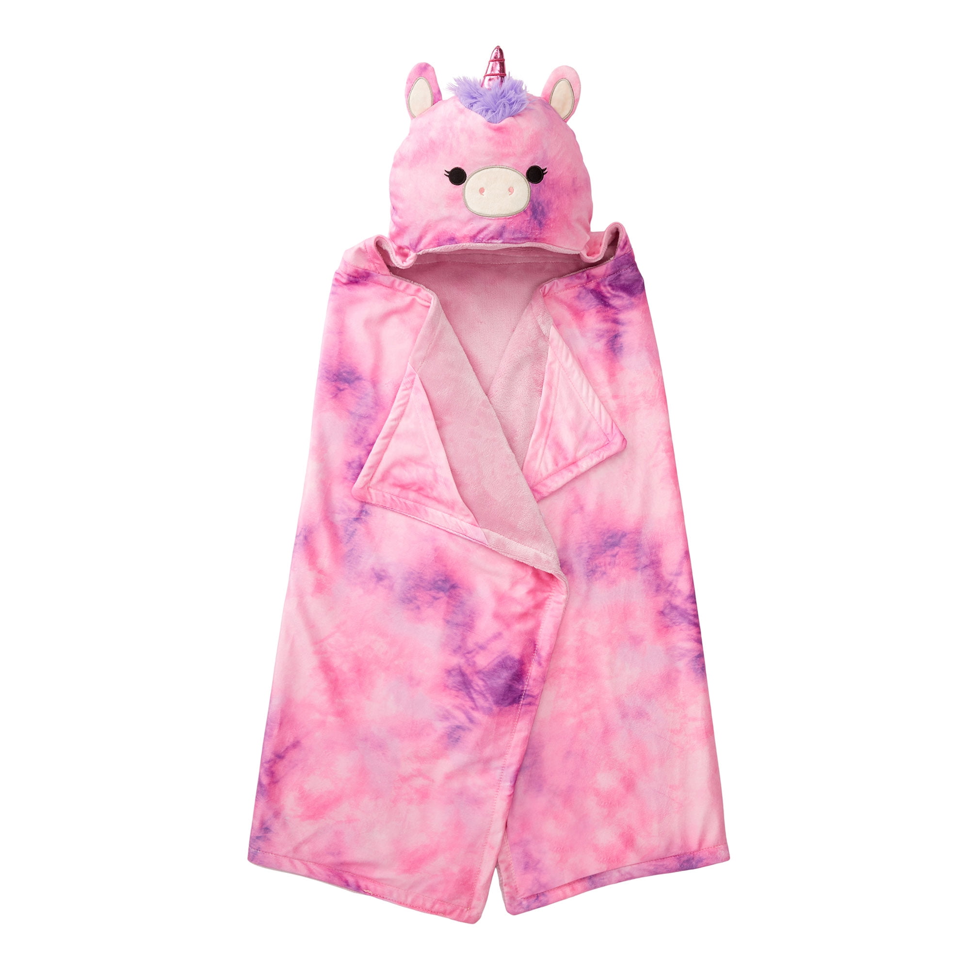 Squishmallows Lola Kids Hooded Throw, Wearable Plush, Pink