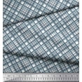 thumbnail image 3 of Soimoi Moss Georgette Fabric Diagonal Check Printed Craft Fabric by the Yard 42 Inch Wide, 3 of 5