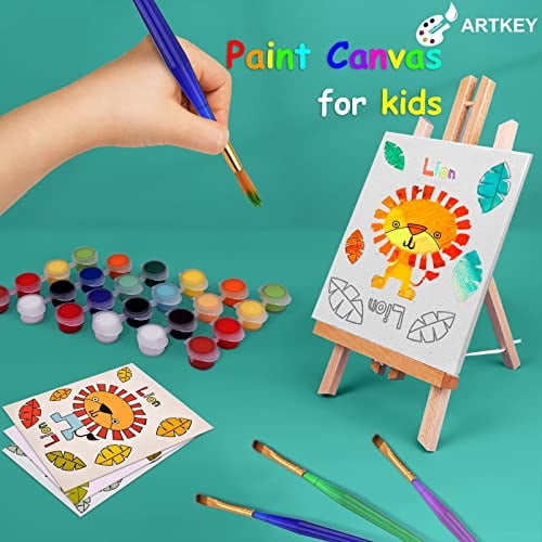 Artkey Lienzo Pre Dibujado para Pintar para Niños, Juego de Lona Impresa de 5 x 7” para Pi Artkey Artkey