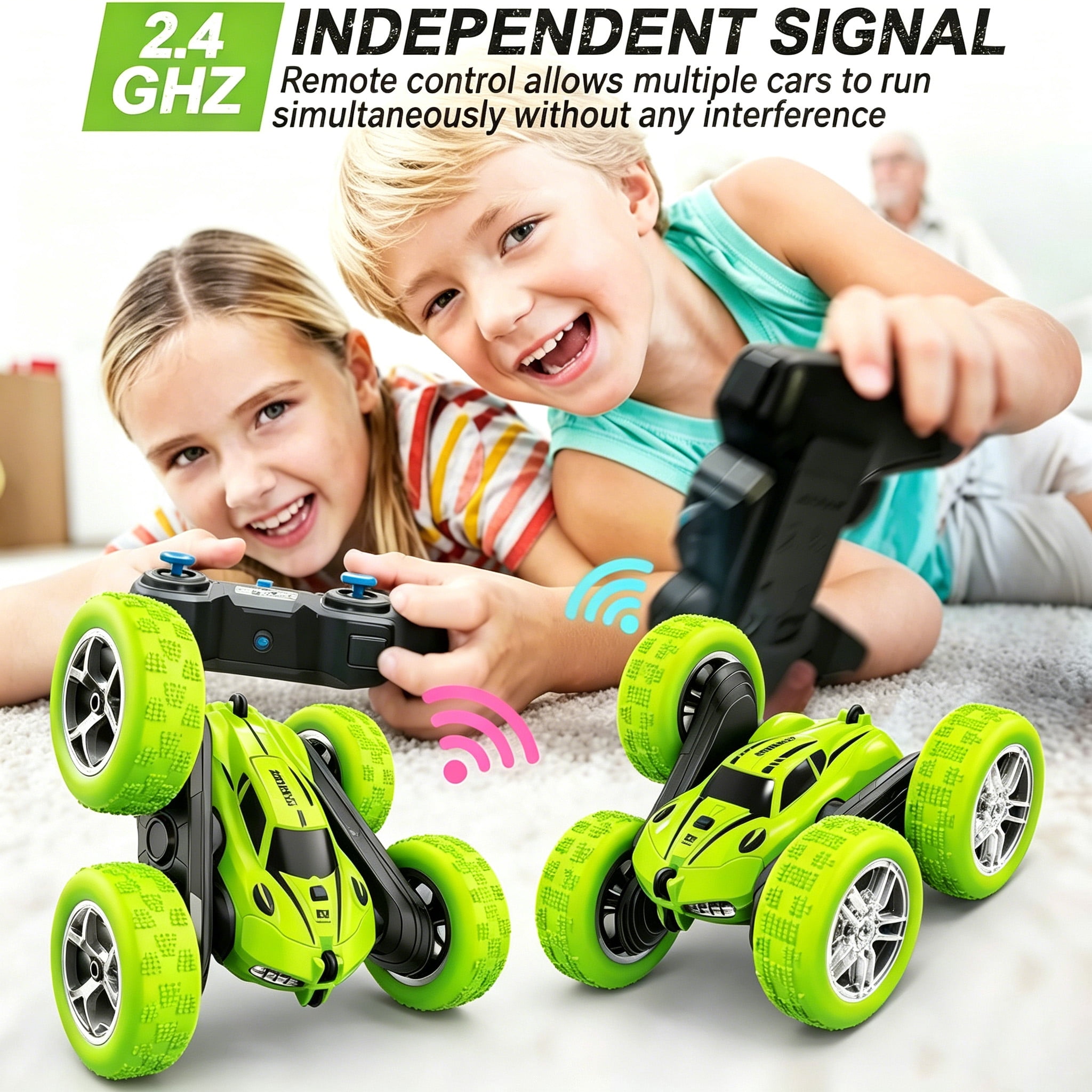 HNH Remote Control Stunt Car, 2.4GHz Double Sided 360°Flips RC Stunt Car, Off Road Cars Toy Gift for 4-12 Year Old