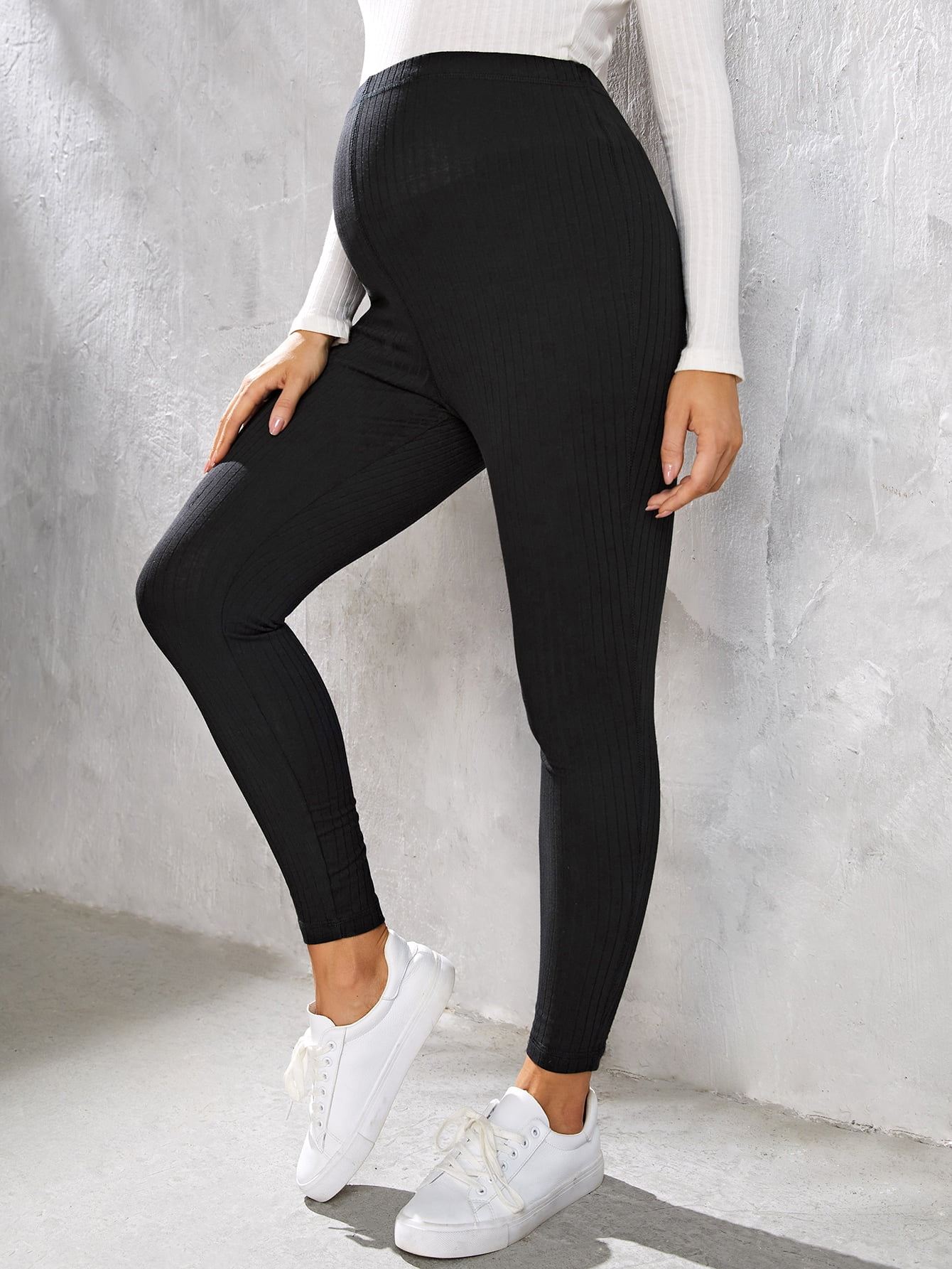 Maternity Contrast Stitch Rib knit 