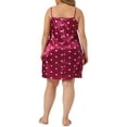 thumbnail image 3 of Agnes Orinda Women's Plus Size Valentines Day Nightgown Camisole Sleeveles Heart Print Lingerie Dress Sleepwear 2X Burgundy, 3 of 6