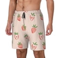 thumbnail image 2 of Haiem Strawberries Mens Swim Trunks with Compression Liner 2 in 1 Swimming Shorts Stretch Swimwear Quick Dry,Board Shorts-Medium, 2 of 9
