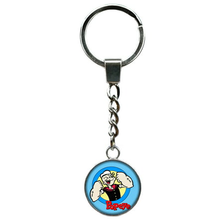 Popeye Keychain Key Ring TV Comics Movies Classic Cartoons Superhero Logo Theme Premium Quality Detailed Cosplay Jewelry Gift Series