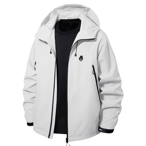 Ceisia Waterproof Windproof Men's Loose Fit Hooded Multi-Pocket Hiking Jacket Gift