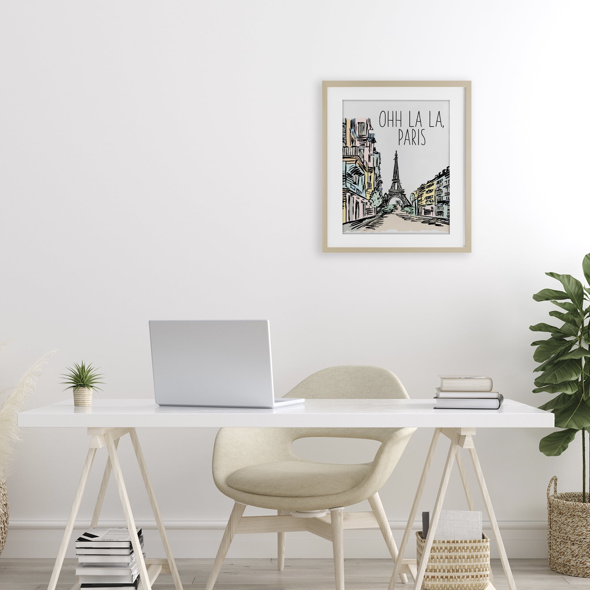 Stupell Industries Ohh La La Paris Birch Framed Print Under Glass, design by Elizabeth Medley