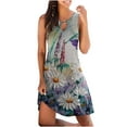 thumbnail image 1 of RKSTN Robe d'Été pour Femmes, Robe Décontractée Ample d'Été Imprimée Florale Sans Manches Robe de Plage Grande Taille, 1 of 5