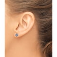 thumbnail image 3 of Sterling Silver Rhodium Sapphire & Diamond Post Earrings (7 X 6) Made In India qdx319, 3 of 5