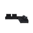 thumbnail image 2 of Benjara Alaya 5pc Modular Sofa and Loveseat Set- Tufted Black Velvet Upholstery, 2 of 5