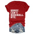 thumbnail image 3 of Tittly T Shirts for Women Spring Tops for Women Women's Spring/summer Baseball Print Loose T Shirt Short Sleeve Top Graphic Tees Tshirts Shirts Red XXL, 3 of 3