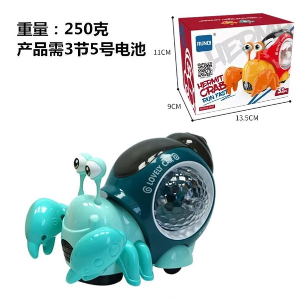Cangrejo para gatear, caminar, bailar, mascotas electrónicas, Robo, ermitaño, cangrejo, Caracol, música brillante, bebé, niño pequeño, juguete educativo, navidad