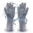 thumbnail image 1 of Guantes para lavar platos de silicona con guantes de limpieza para fregador de lavado, 1 of 5
