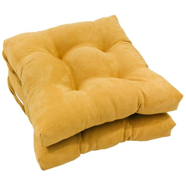 Coussins de Chaise Carrés Capitonnés en Microsuède Uni de 16 Po (Ensemble de 2)