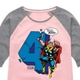thumbnail image 3 of Marvel Thor - Birthday Four - Toddler and Youth Girls Shirt Tail Raglan, 3 of 5
